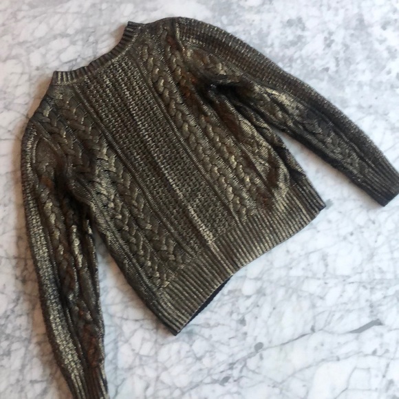 MICHAEL Michael Kors Cable Knit Metallic Sweater - Picture 6 of 10
